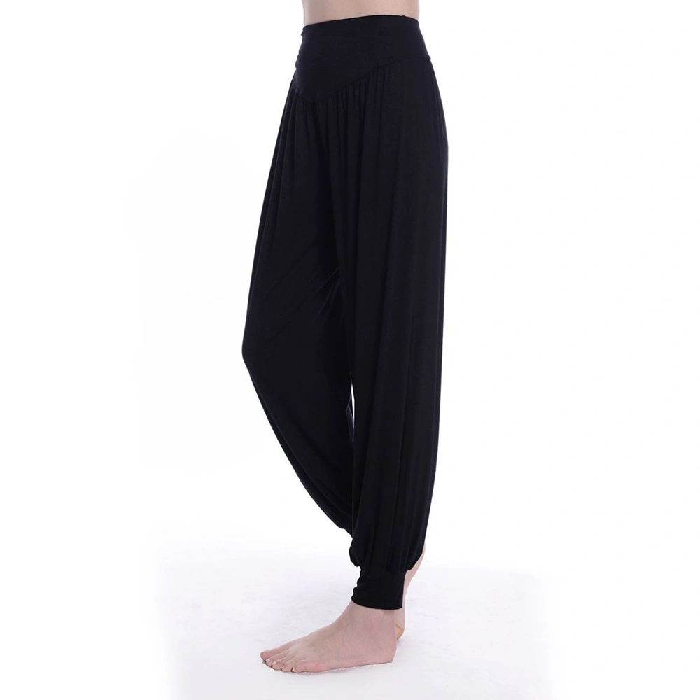 Women Lady Yoga Pants Belly Dance Baggy Comfy Long Loose Trousers - Size XL (Black)