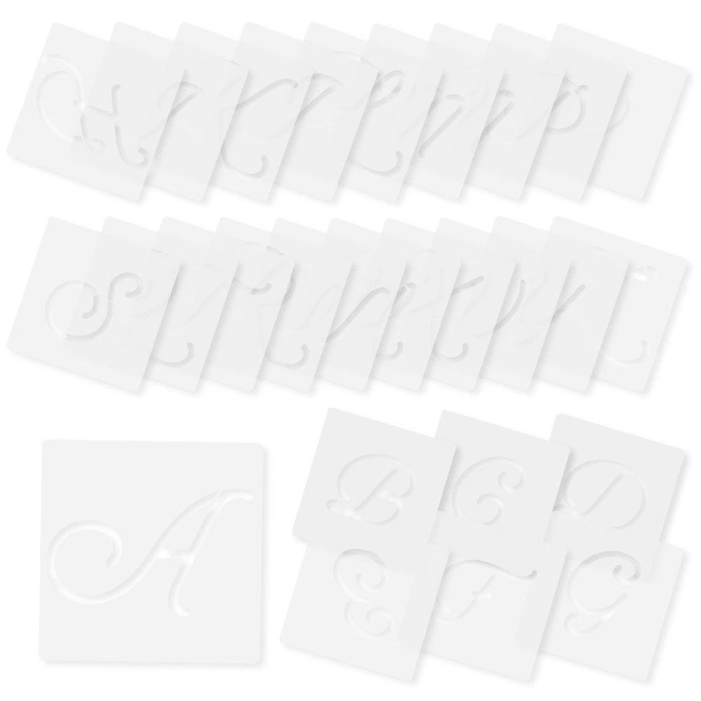 26 Sheets of Household Spray Stencils Multi-function Letter Stencils Reusable Printing Stencils