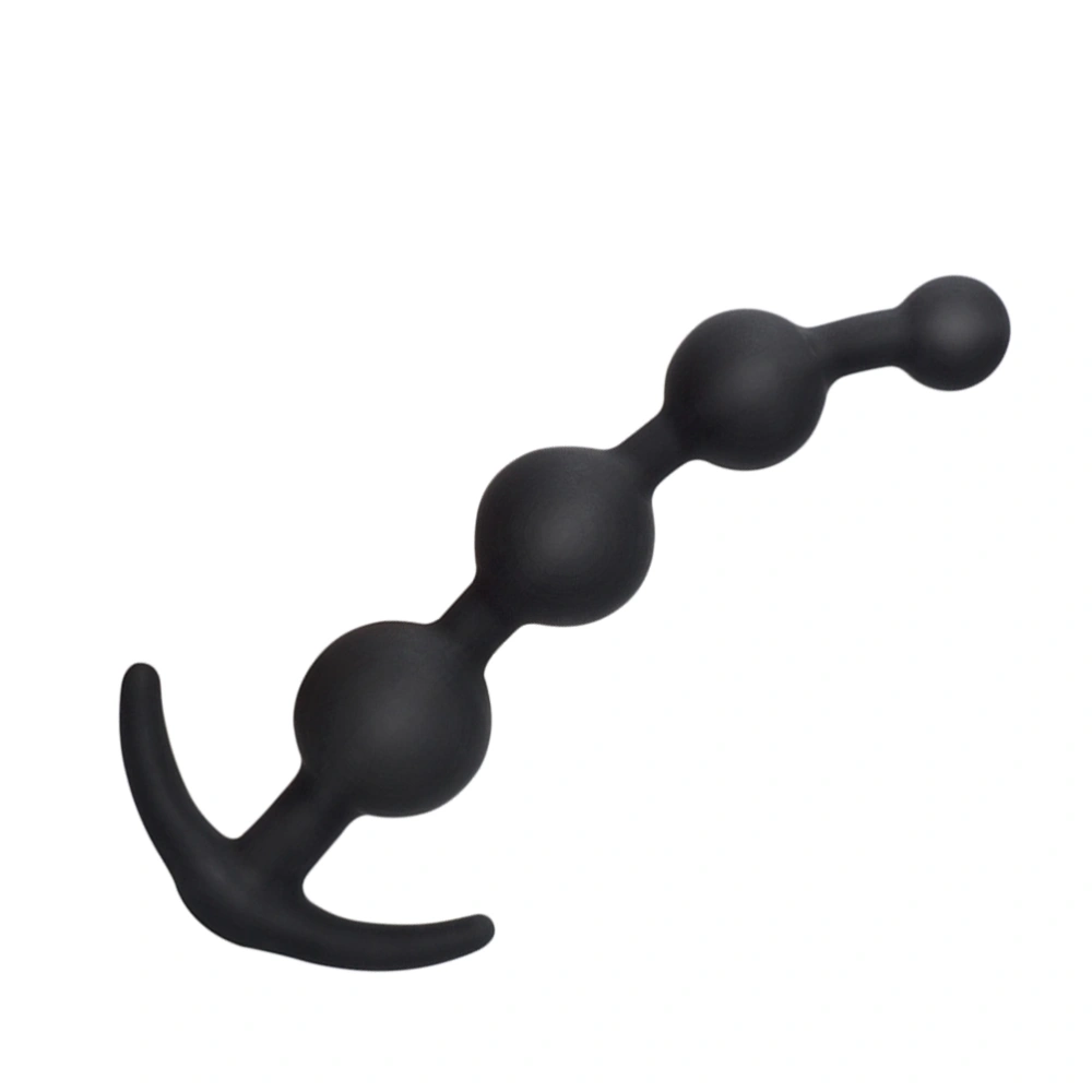 Silicone Close-fitting Beads G- Point Anal Plug Dildo Sex Toy Masturbator Bead Anal Butt plug Erotic Massage Toy for Adults (Black)