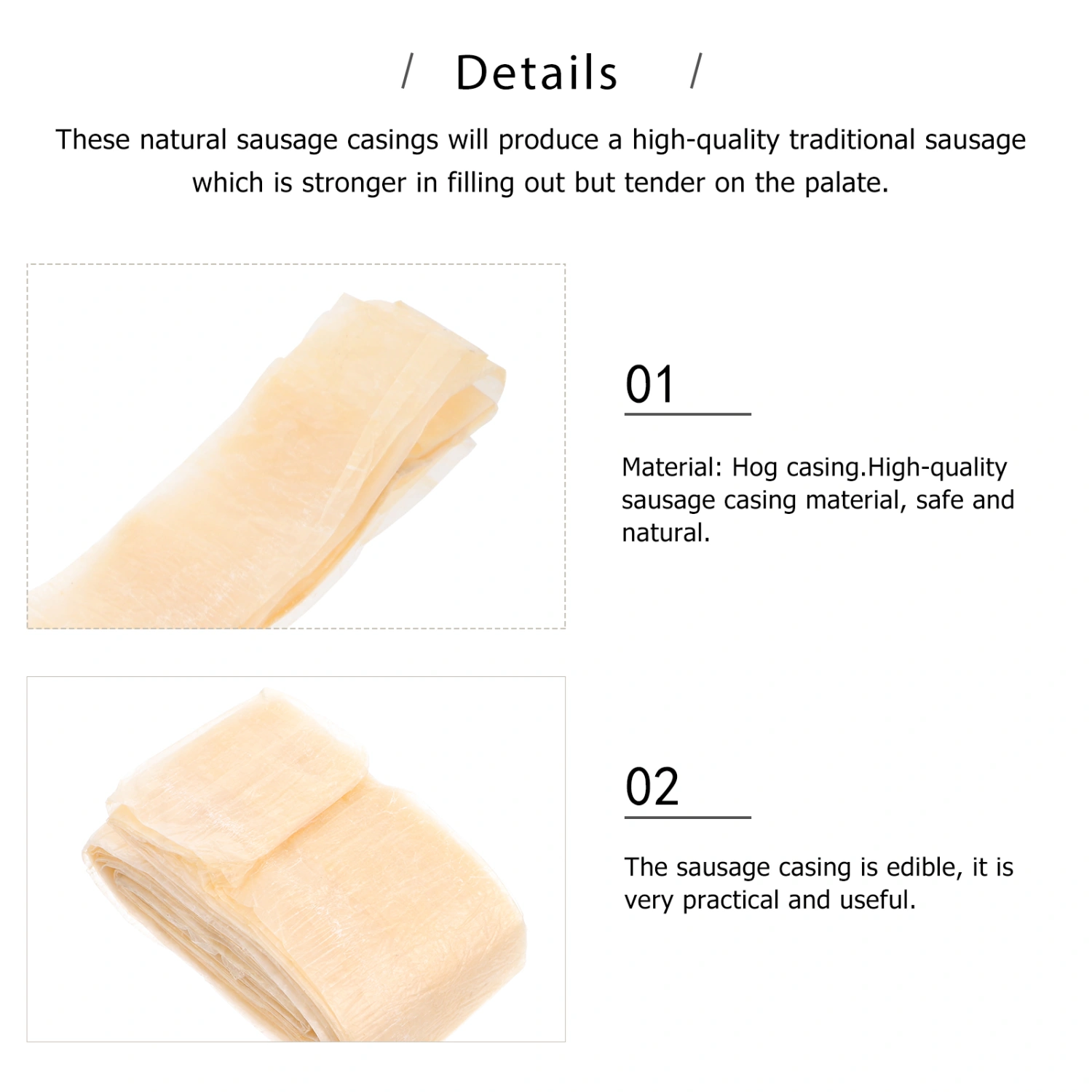 1pc Sausage Casing Natural Ham Sausage Casings Skins Natural Dry Skins