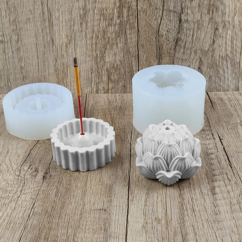 DIY Handmade New Lotus Plaster Candlestick Mold