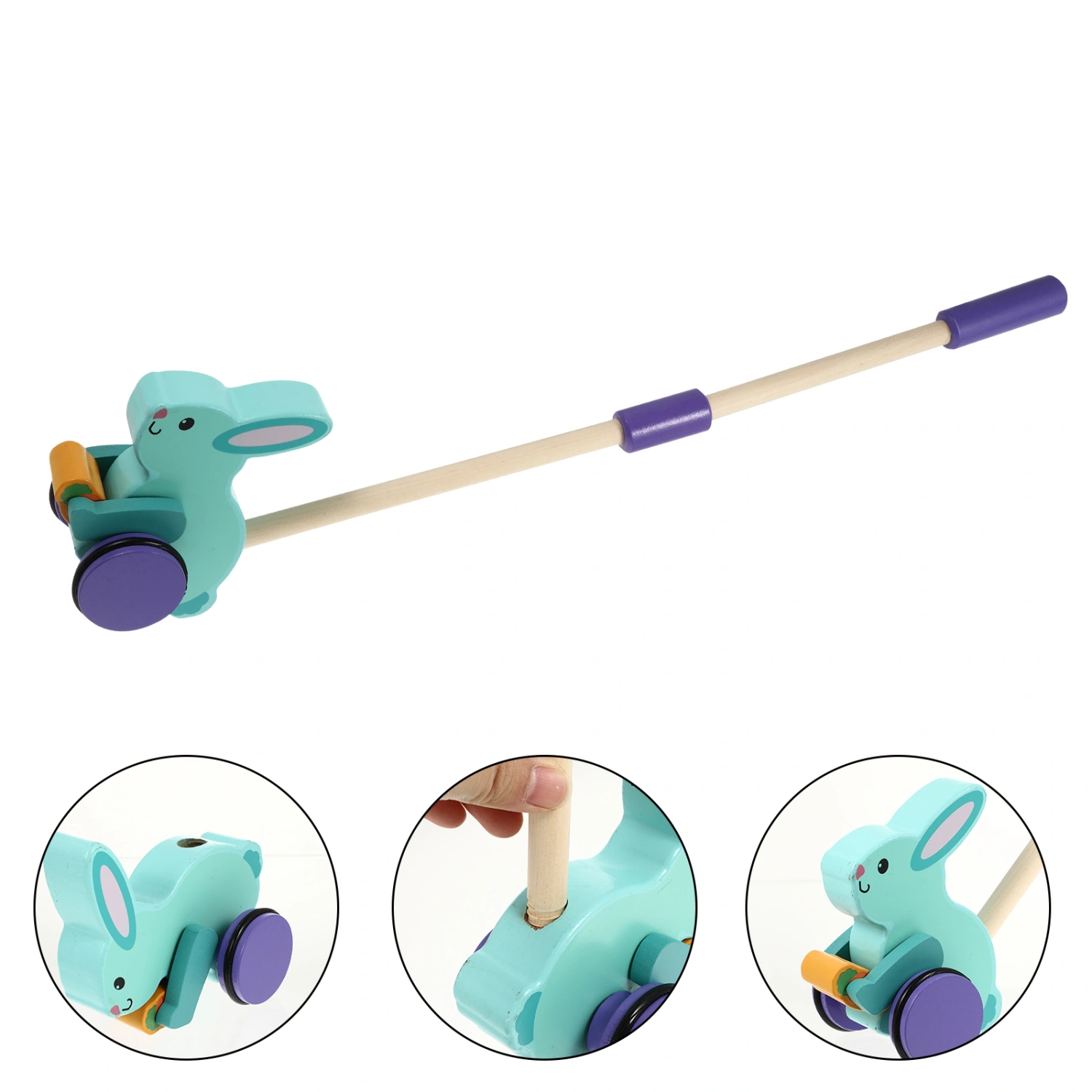 Cartoon Wooden Baby Walker Toy Baby Walking Training Toy for Boys and Girls