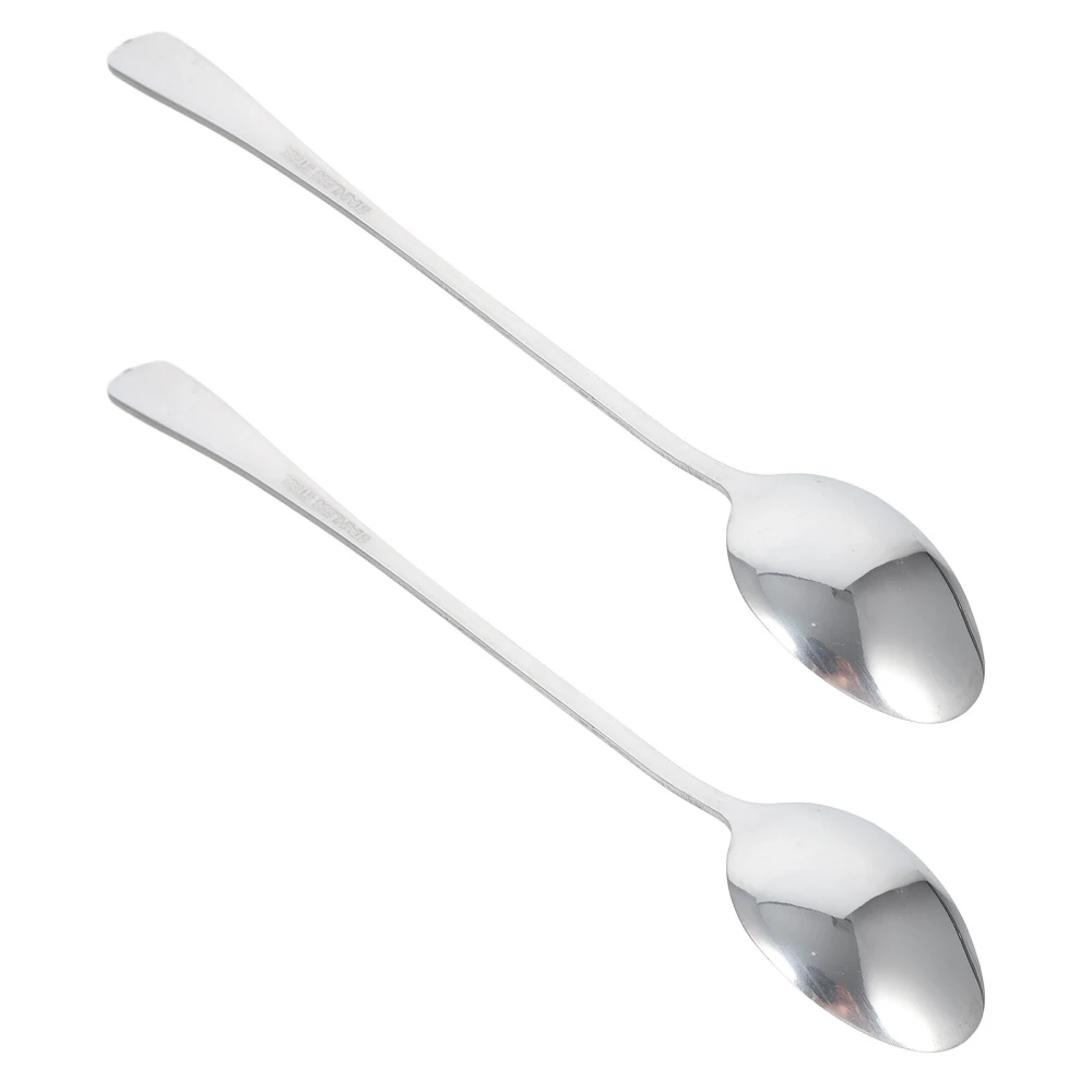 2Pcs Exquisite Dessert Spoons Lovely Coffee Spoons Stirring Spoons (Silver)