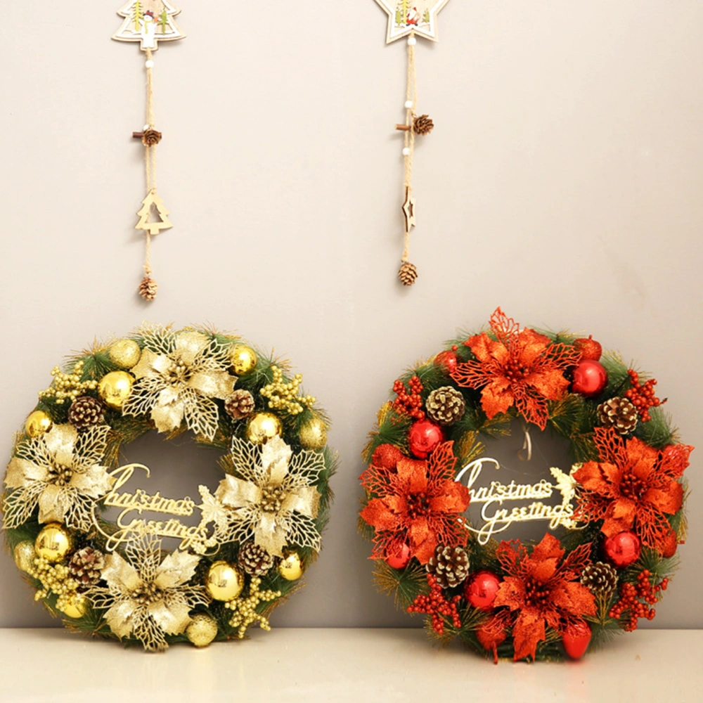 1Pc Christmas Wreath Party Wreath Decoration Wreath Ornament Door Pendant