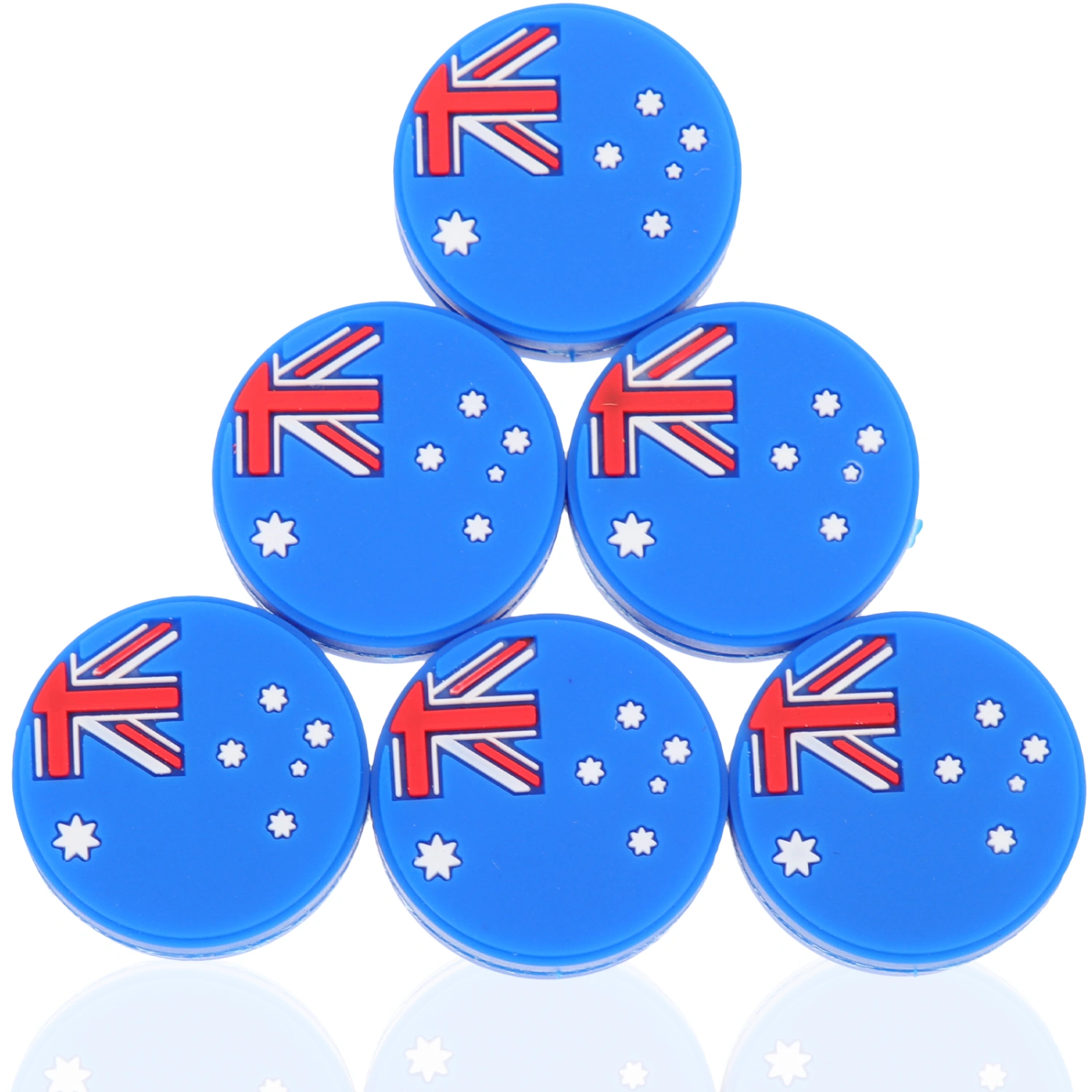 6pcs Racket Vibration Dampeners National Flag Designed Tennis Racket Shocking Absorbers