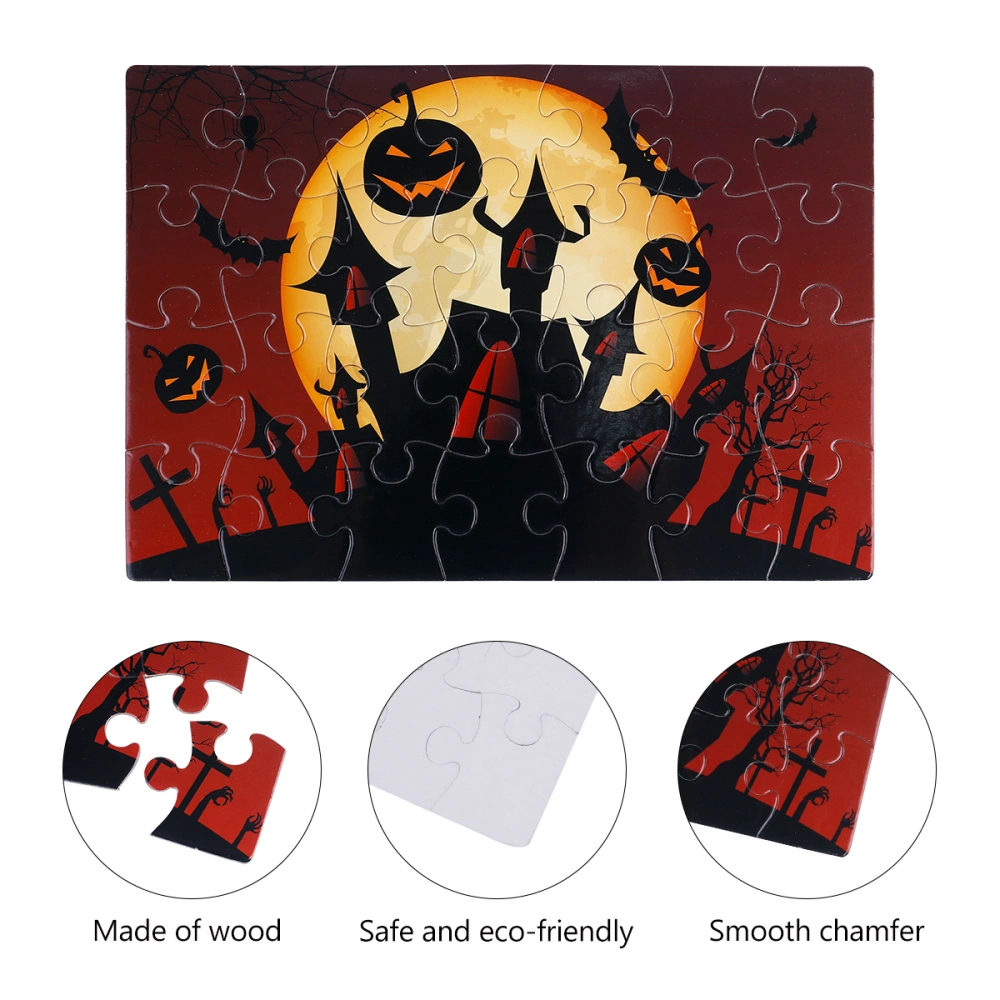 6 Sheets Kids Educational Puzzle Toys Halloween Pattern Puzzles Paper Puzzles