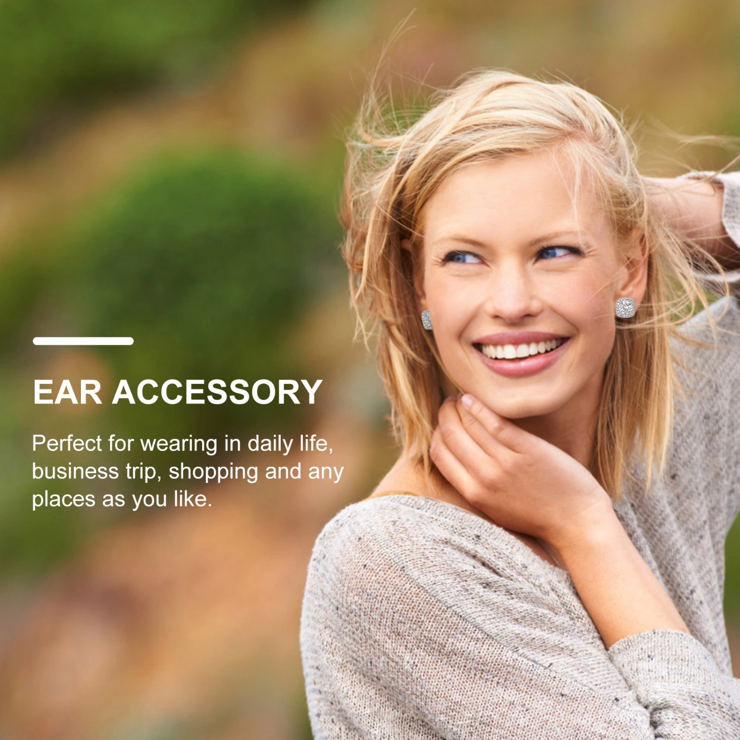 3 Pairs Zircon Ear Studs Women Earrings Chic Stud Earrings Ear Accessory