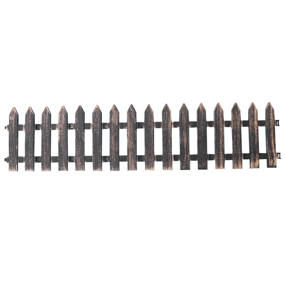 8pcs Decoractive Picket Fence Miniature Small Plastic Fencing DIY Fairy Garden Micro Gates Decor Ornament (Bronze)