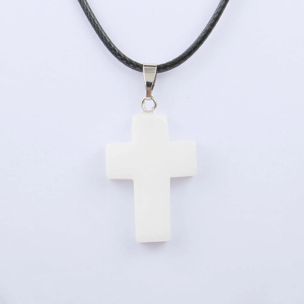 Fashion Natural Stone Cross Necklace