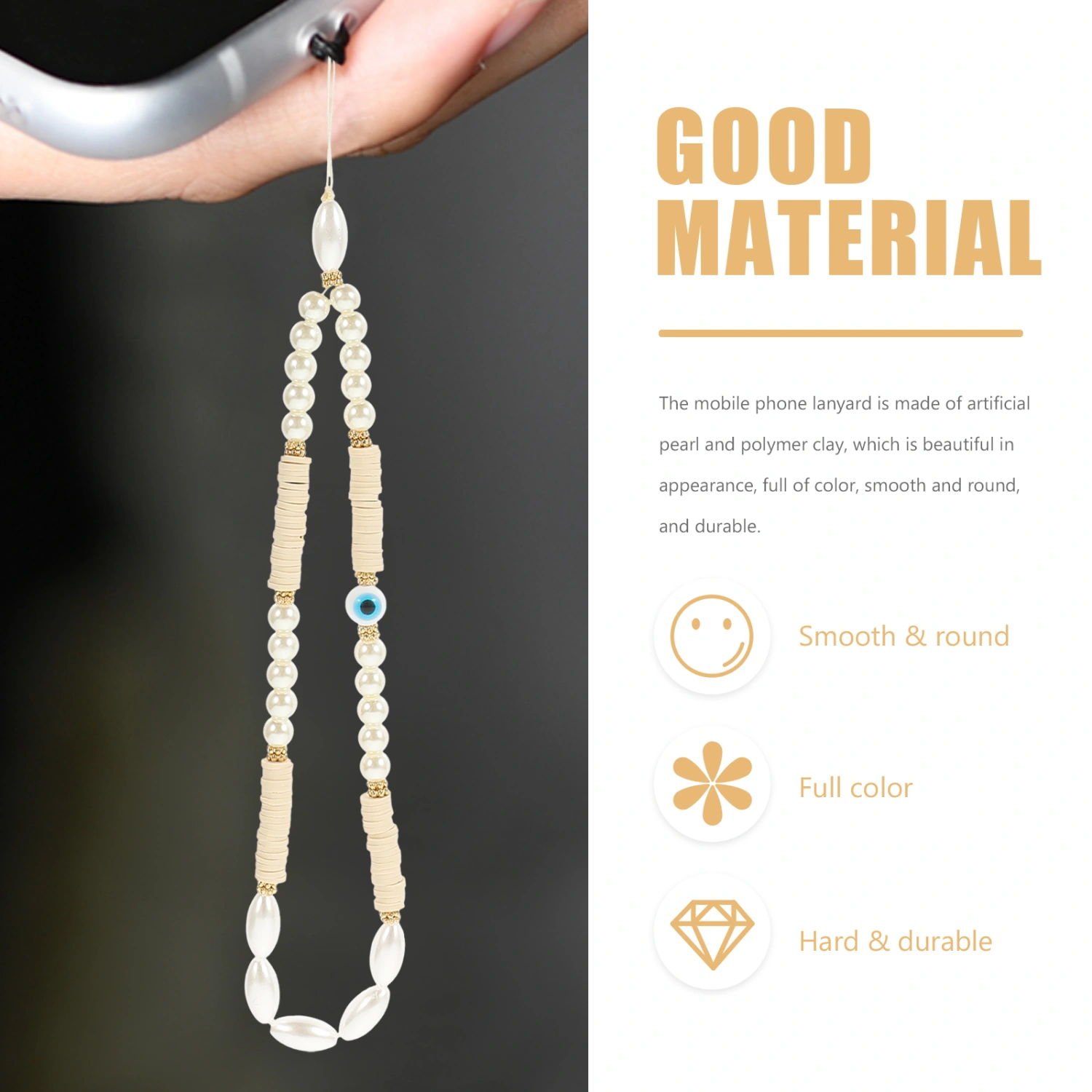 2Pcs Bohemia Style Beaded Phone Charm Cell Phone Anti-lost Wrist Strap Phone Lanyard