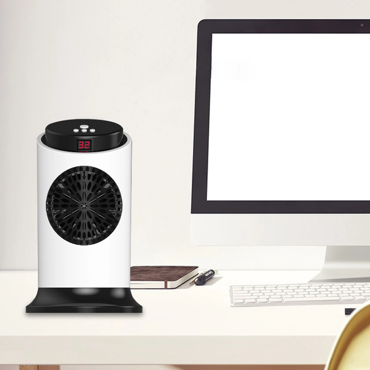 1PC LCD Mini Heater Electric Heater Warm Air Blower Household Heater with EU Plug