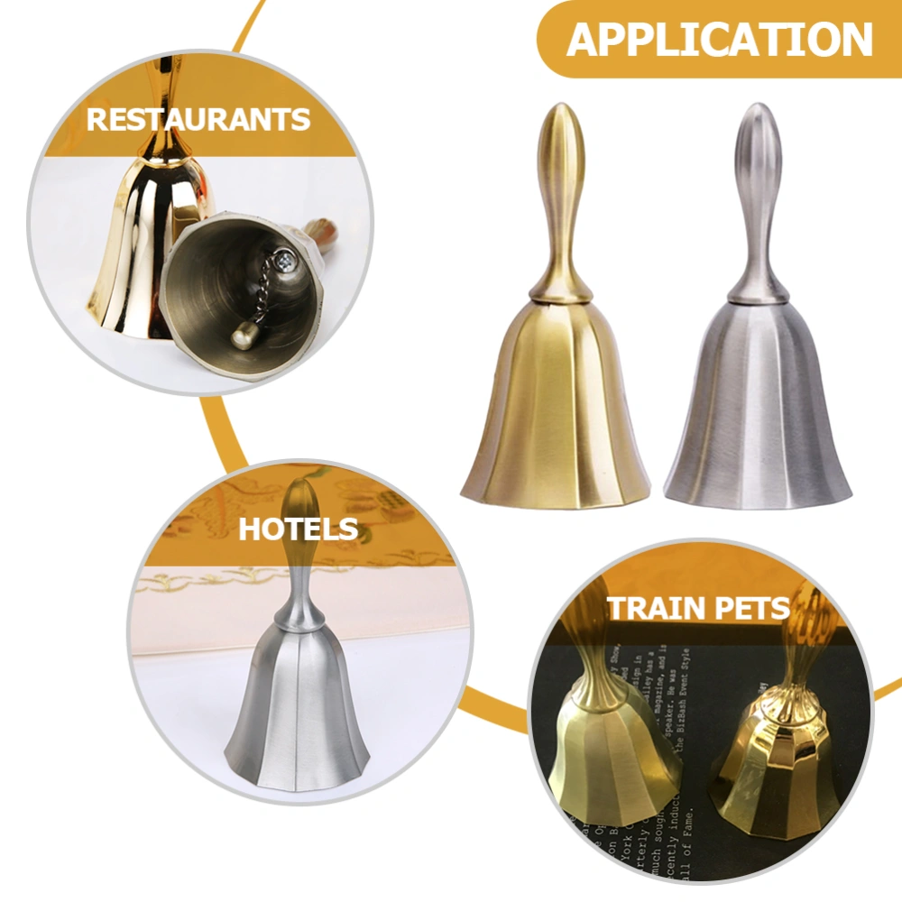 2pcs Table Bell Hand Bell Service Bell Bar Restaurant Call Bell European Style Dish Bell Ornament