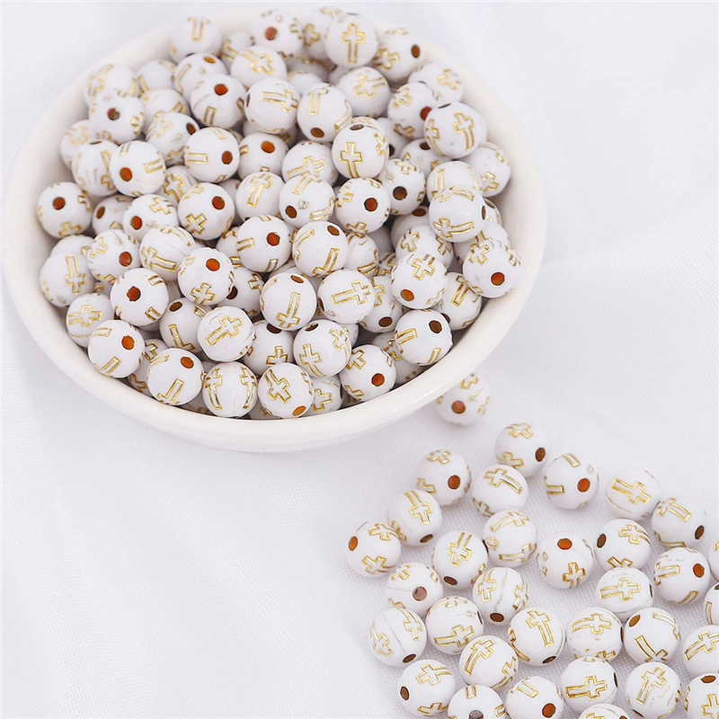 500pcs Cross Pattern Beads Bracelet Necklace Acrylic DIY Bead Jewelry Material