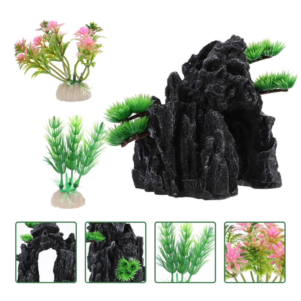 Reptile Cave Resin Reptile Hideout Decorative Reptile Cave Resin Landscape Decor Snake Tank Accessories