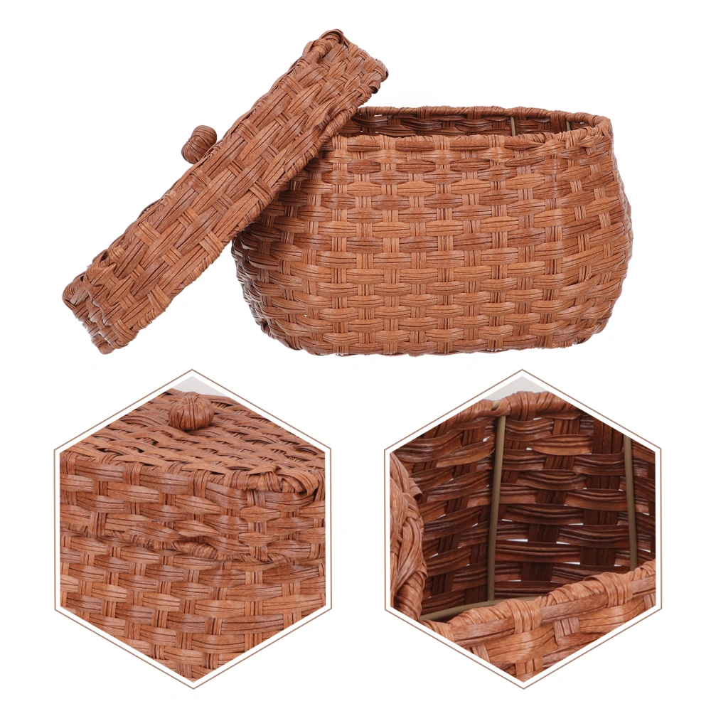 Imitation Rattan Storage Basket Retro Style Egg Container Countertop Egg Holder