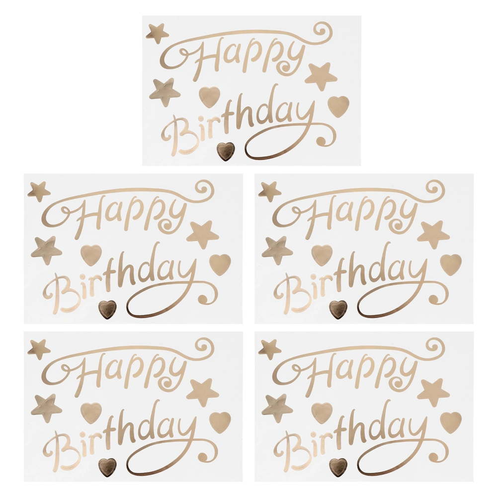 5pcs Creative Birthday Balloon Stickers Birthday Party Decals Decor Stickers