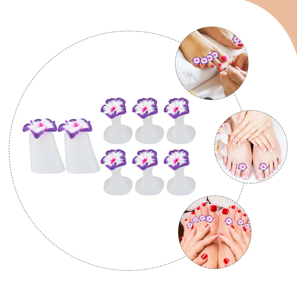 8Pcs Toe Separator Silicone Toes Separator Toenail Art Supplies Nail Polish Tool