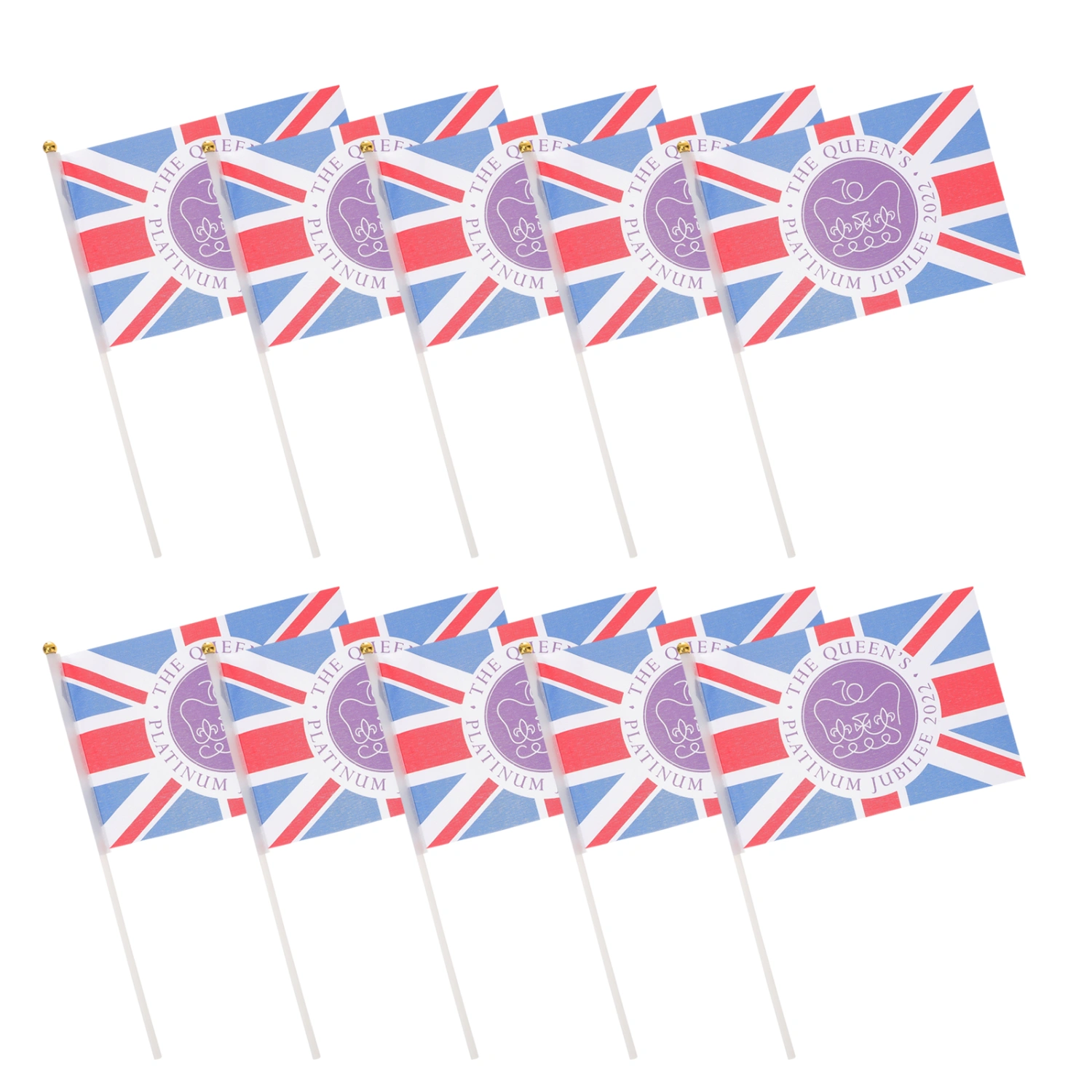 10pcs Small British Flags UK Handheld Flags Mini Britain Flags Car Decorations