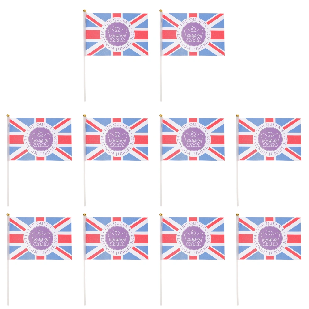 10pcs Small British Flags UK Handheld Flags Mini Britain Flags Car Decorations