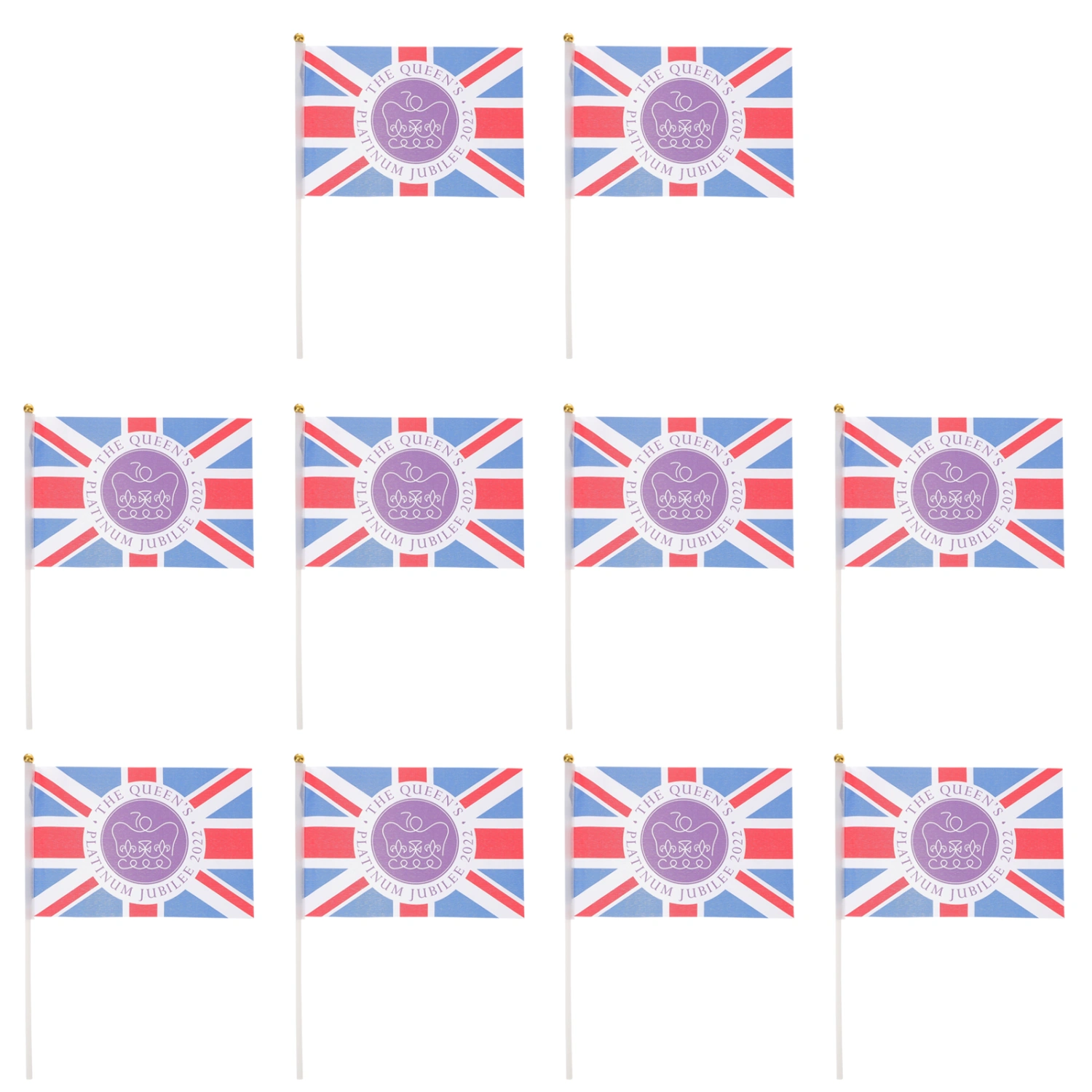 10pcs Small British Flags UK Handheld Flags Mini Britain Flags Car Decorations