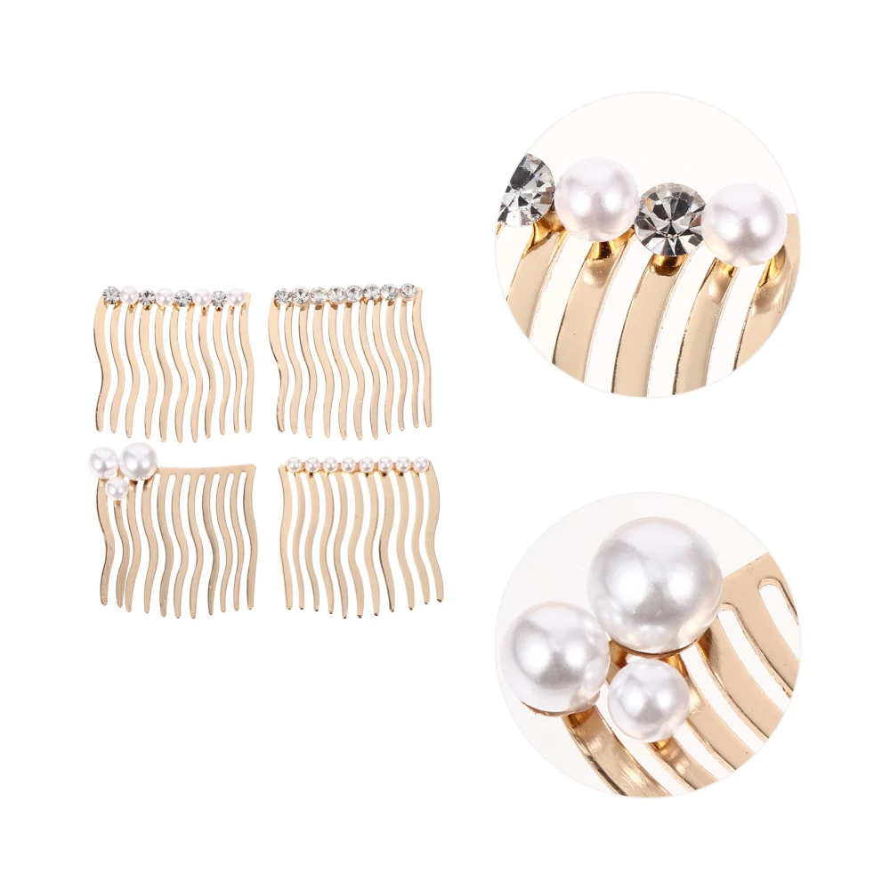 4Pcs Alloy Hair Combs Antique Style Girls Hairpins Exquisite Female Headdress