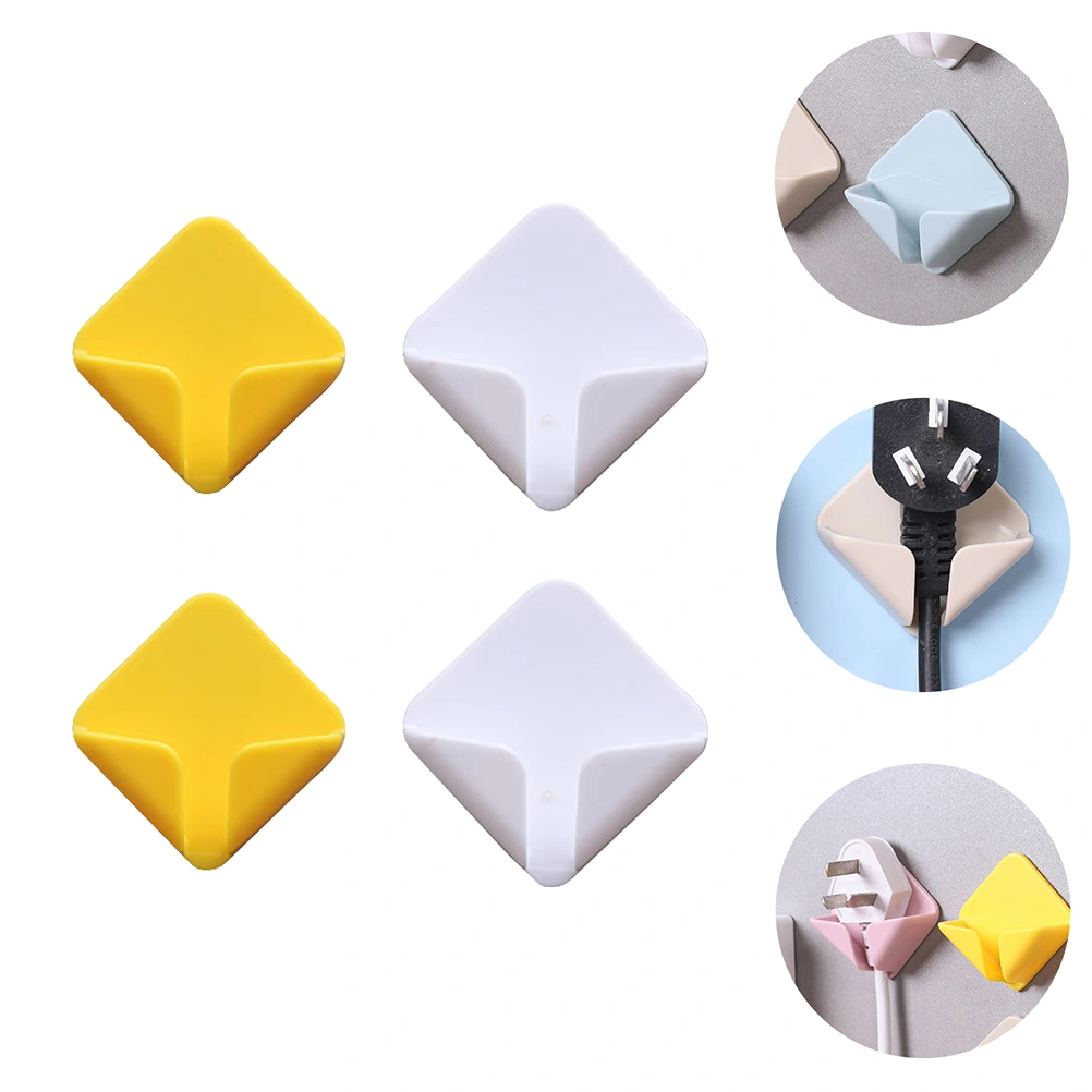 2 Pairs Practical Wall Storage Socket Line Hooks Mobile Phone Charging Stands