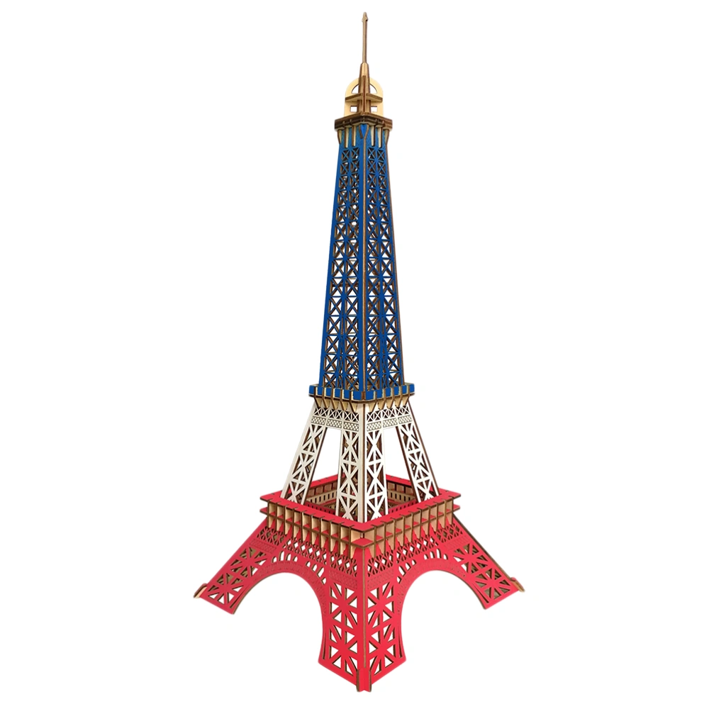 Eiffel Tower with Color Design Wooden Puzzle Beautiful Board Puzzle Toy for Decoration Use