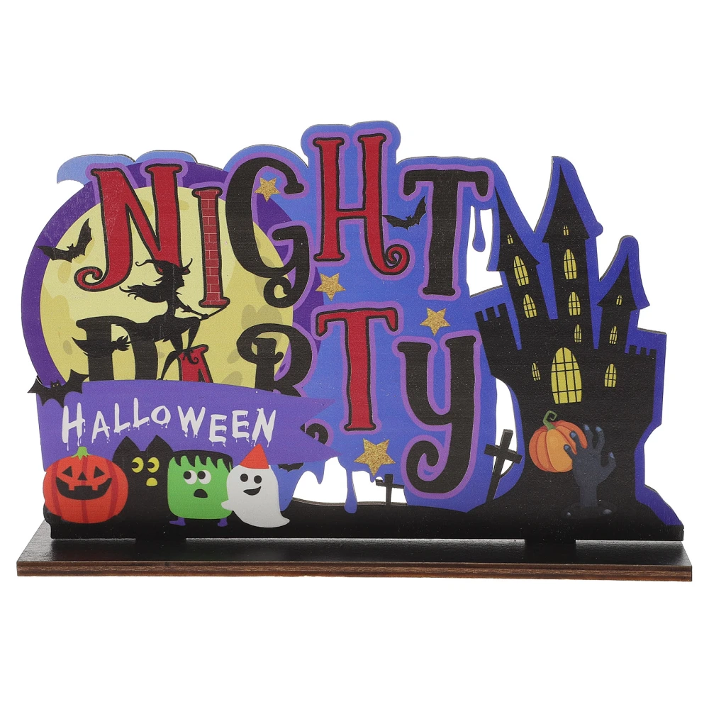 Halloween Party Decoration Table Wooden Sign Halloween Night Party Wooden Centerpiece