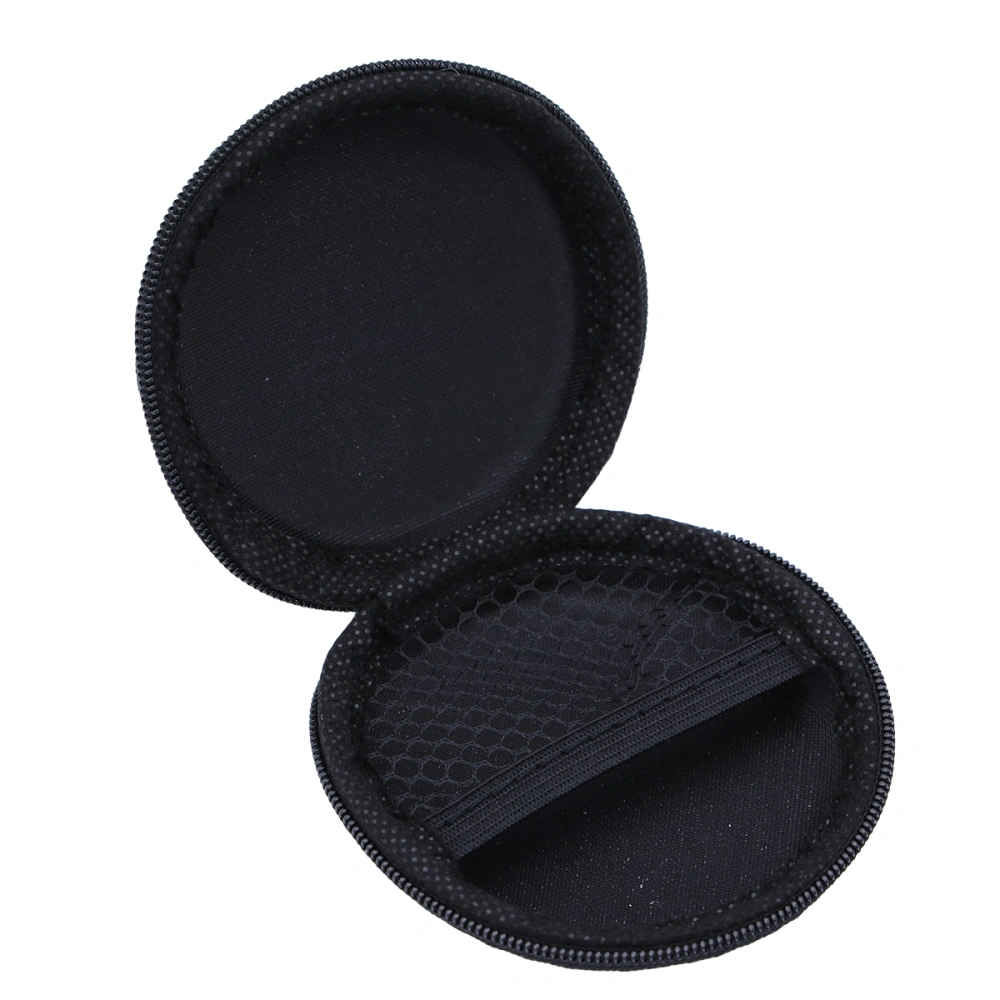 Portable Zippered Hard Carrying Case Storage Bag for Earphone /Headphone /iPod /MP3 (Black)