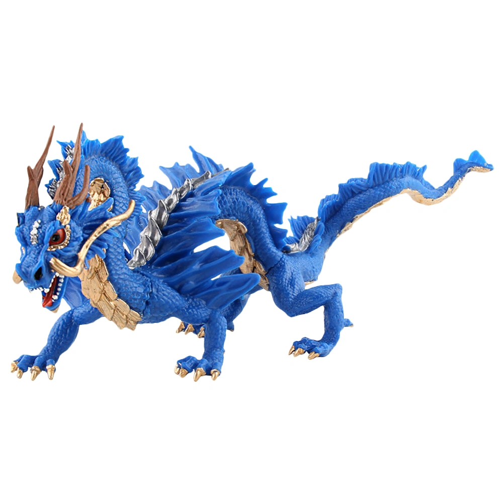 1Pc Simulation Dragon Solid Animal Figure Toy Model Decoration for Kid (Blue Dragon)