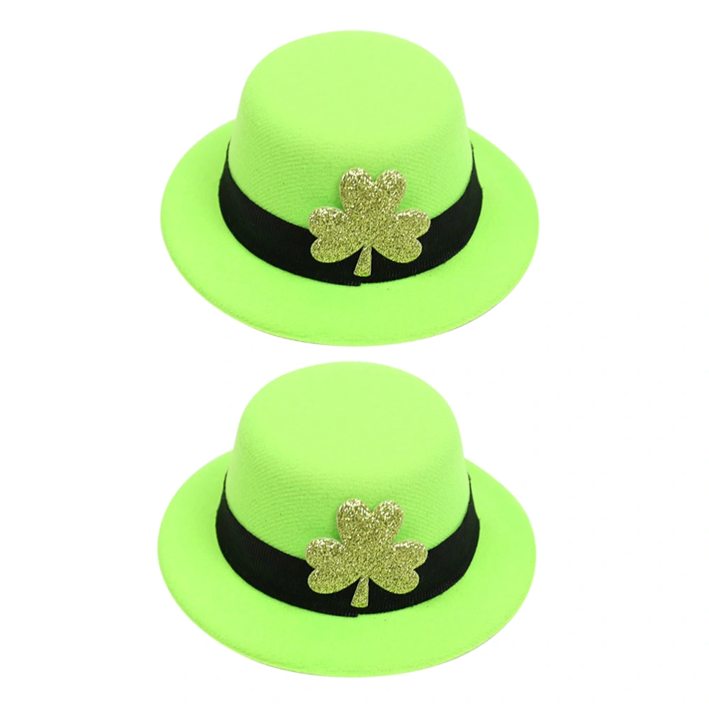 2pcs St. Patrick's Day Tops Hat Hairpins Leprechaun Hat Festival Headdress