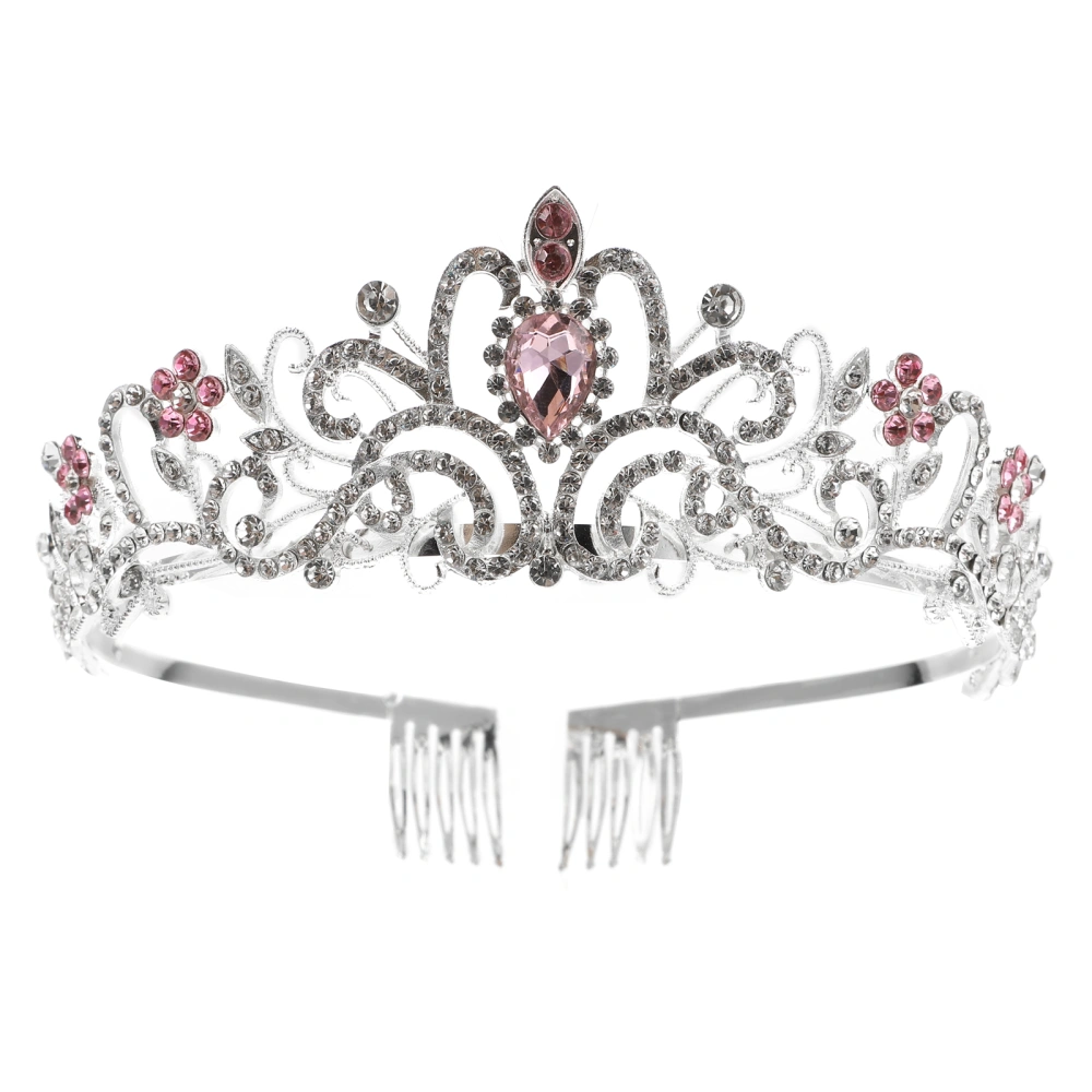 1Pc Baroque Style Bride Crown Rhinestone Decorative Crown Costume Accessory