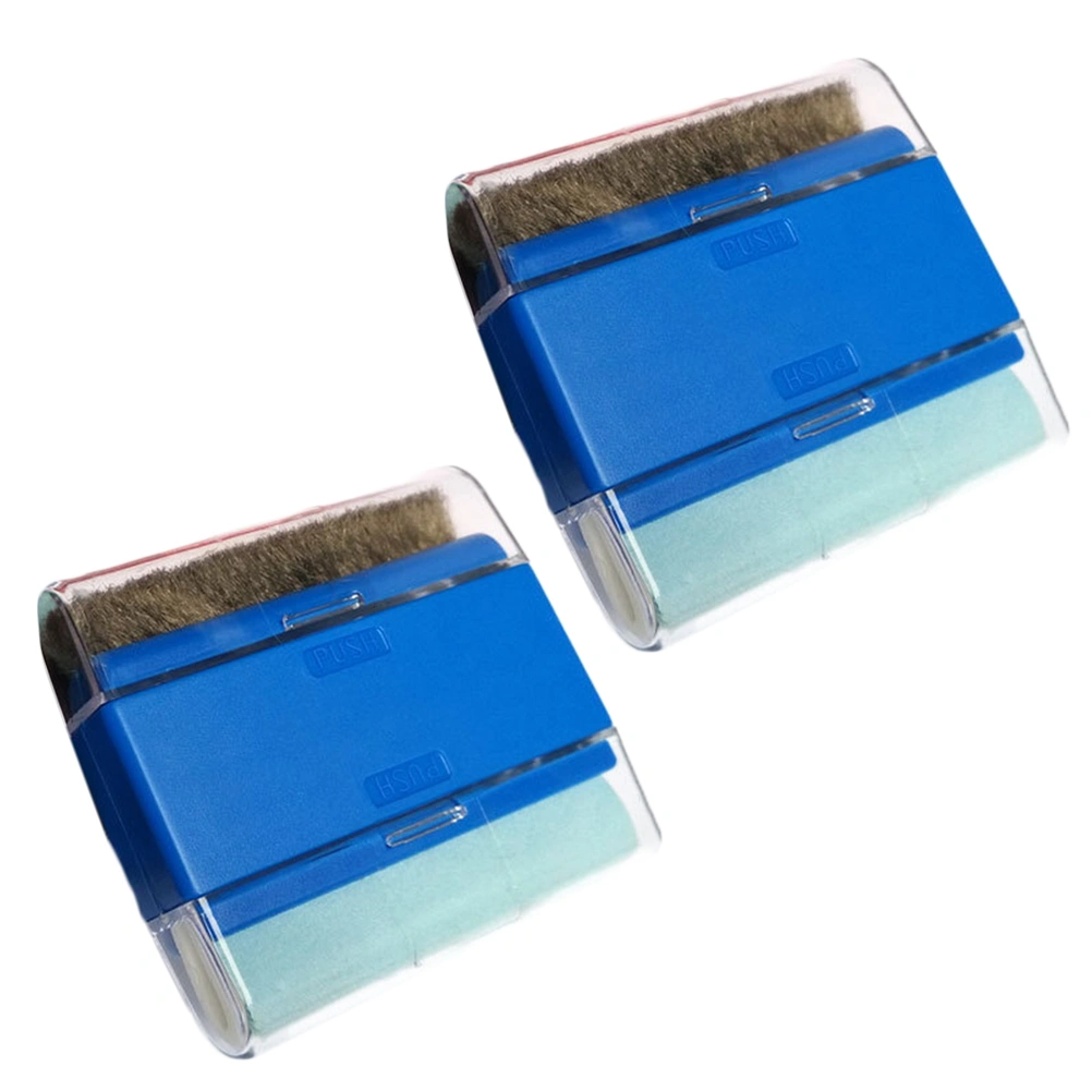 2pcs Dual Head Computer Cleaning Tool Keyboard Brush Dual-use Brush Mobile Phone Screen Wipe (Blue)