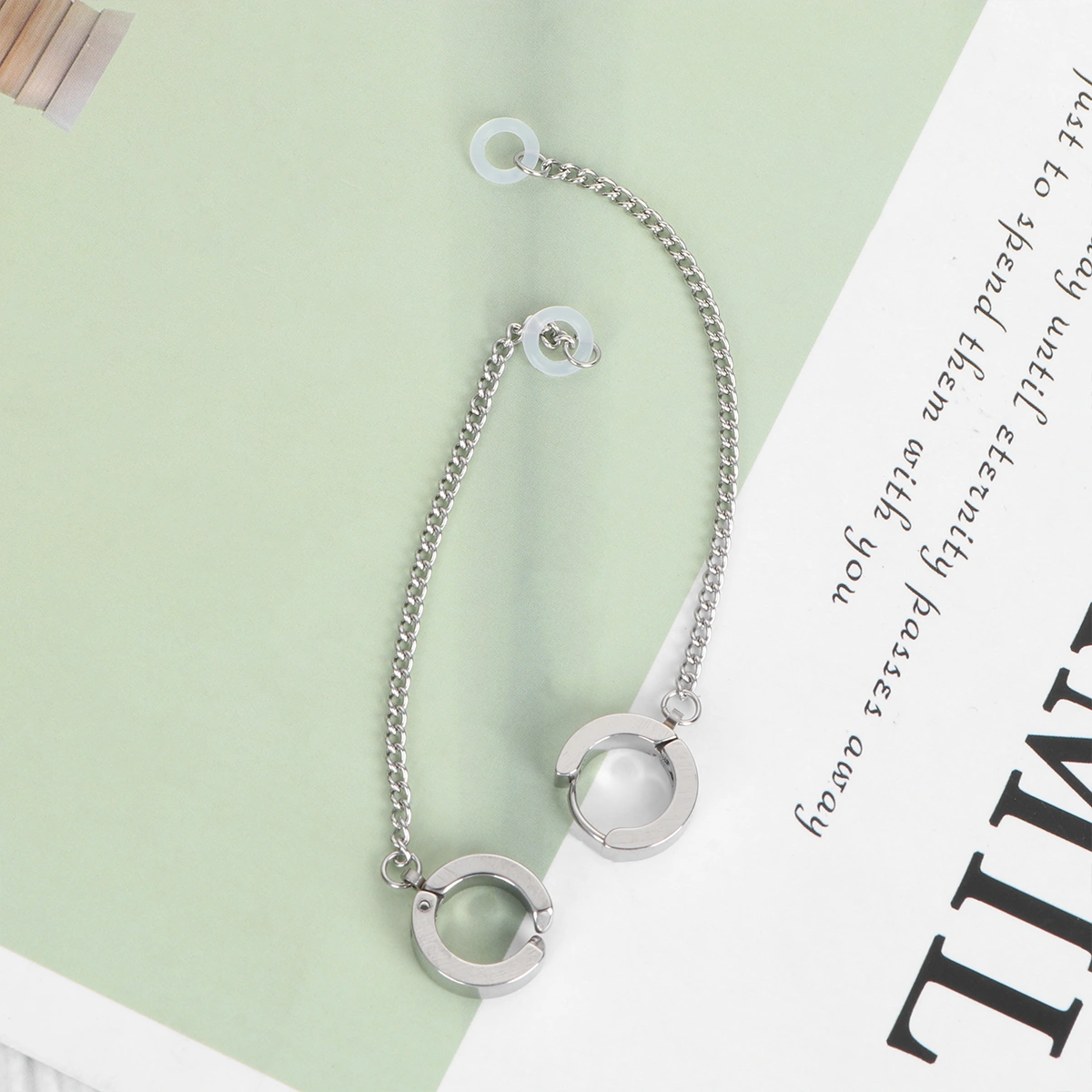 9pcs Earphone Anti-lost-earring Wireless Earphone Earclip Titanium Steel Fadeless Earring Without Earphone (Silver)