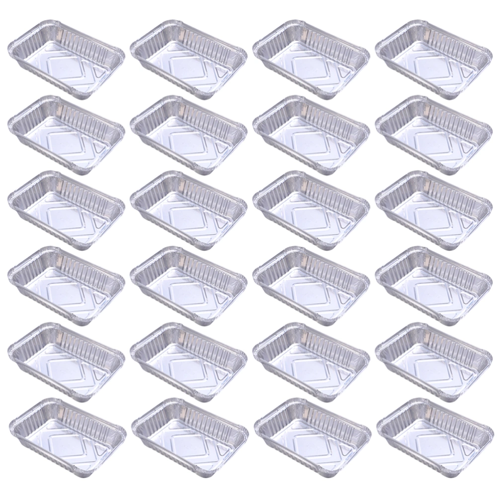 25PCS Disposable BBQ Drip Pans Aluminum Foil Tin Barbecue Pans Food Containers Liners Trays Takeaway Packing Boxes (Without Lid)