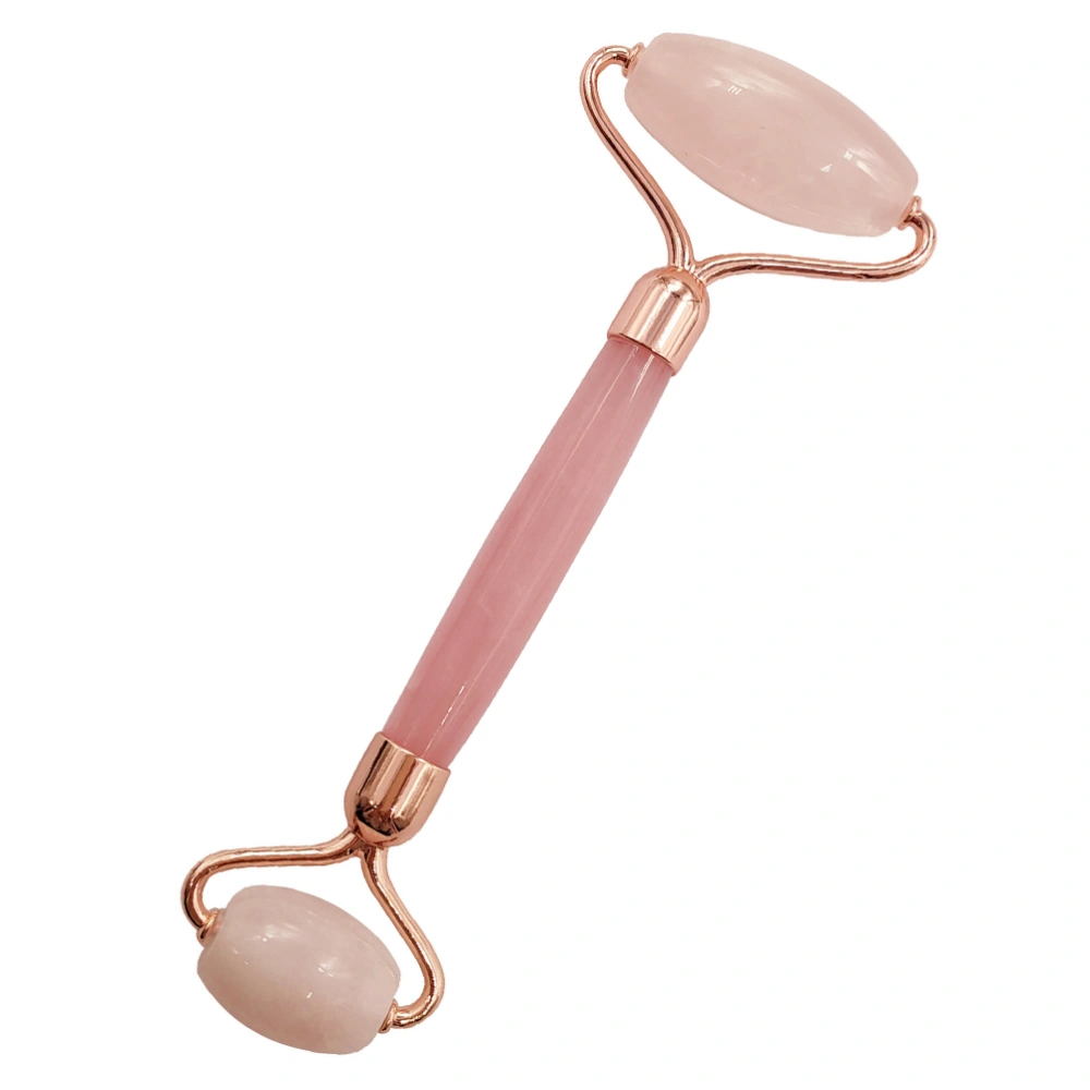 1Pc Powder Crystal Resin Face Roller Massager Natural Resin Facial Roller (Rose Gold)