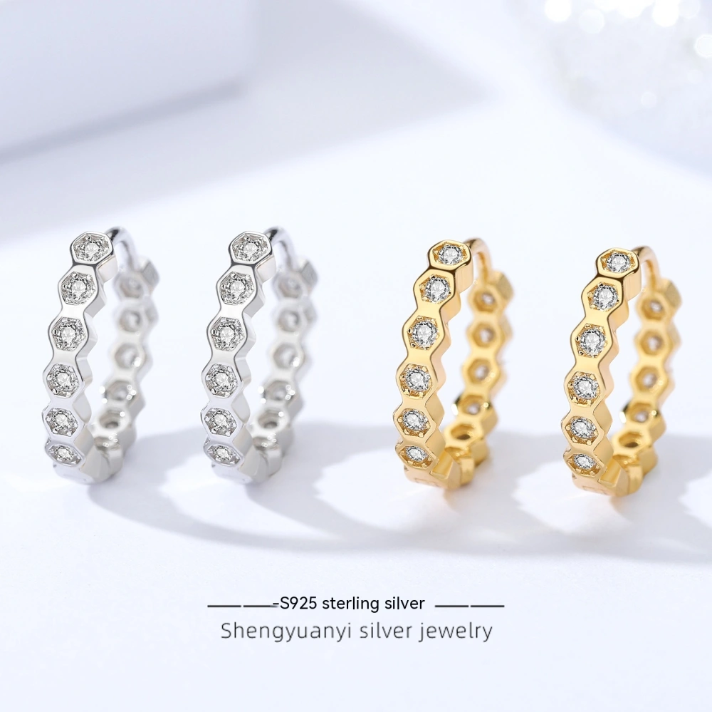 Honeycomb S925 Sterling Silver Ear Buckle