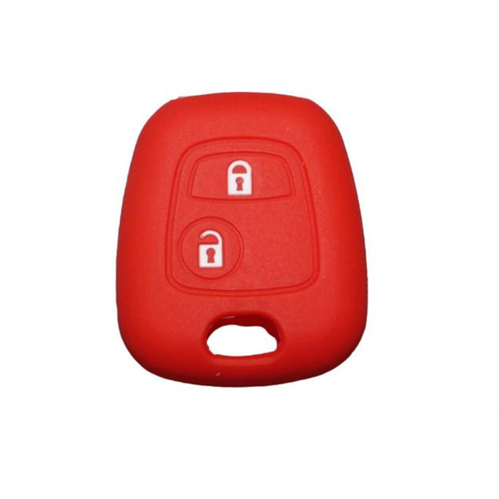 Car Accessories Silicone Key Case Cover for Peugeot (Red)