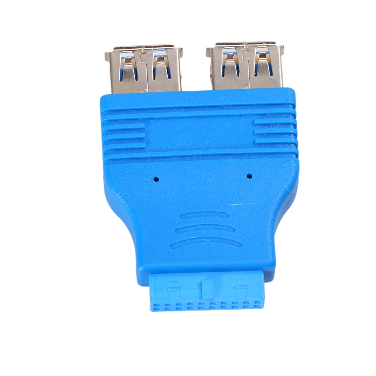 1Pc 20 pin Motherboard Header Female to Dual USB 3.0 Type A-Female Adapter Connector Blue