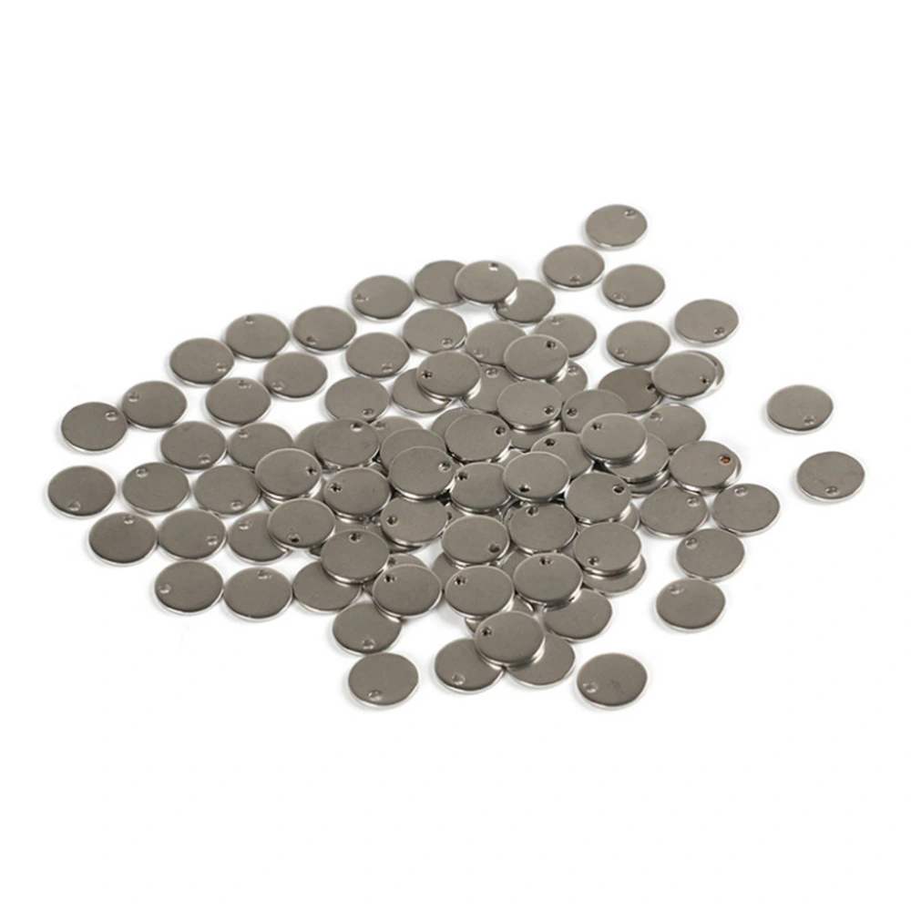 100pcs Round Pendant Charms Flat Stainless Steel DIY Crafting Accessories Slices for Jewelry Making