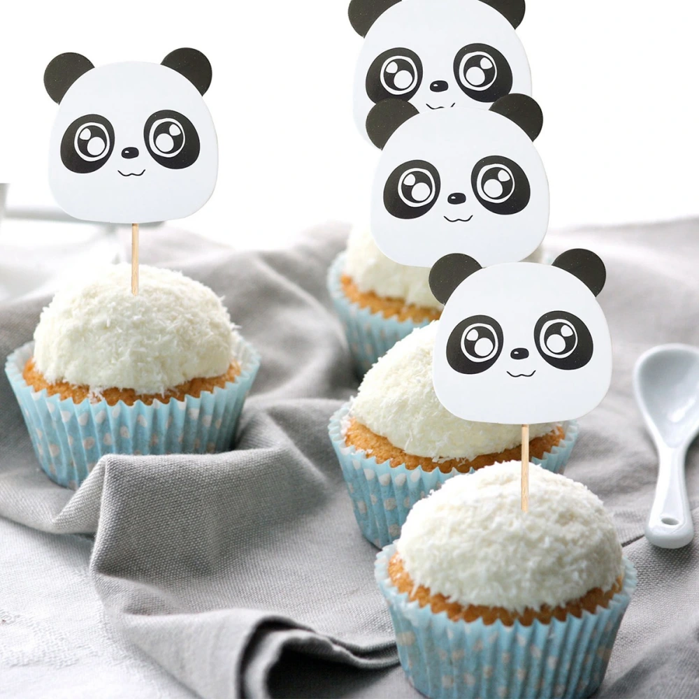 18pcs Panda Cake Topper Dessert Decor Insert for Birthday Party Gathering