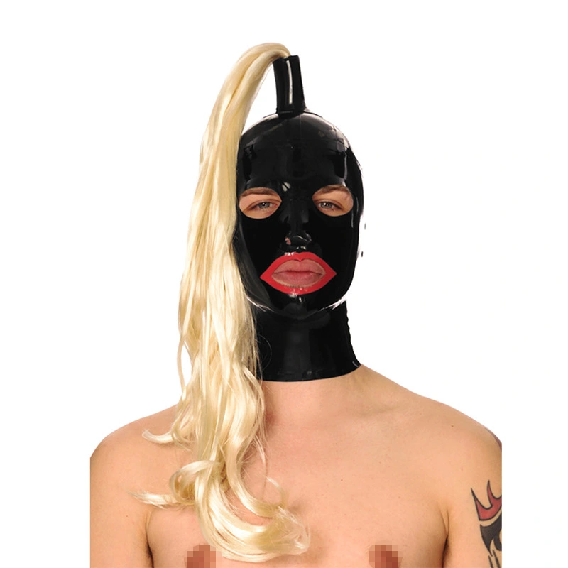 Seamless Glue-free Zipper Thickening Latex Headgear