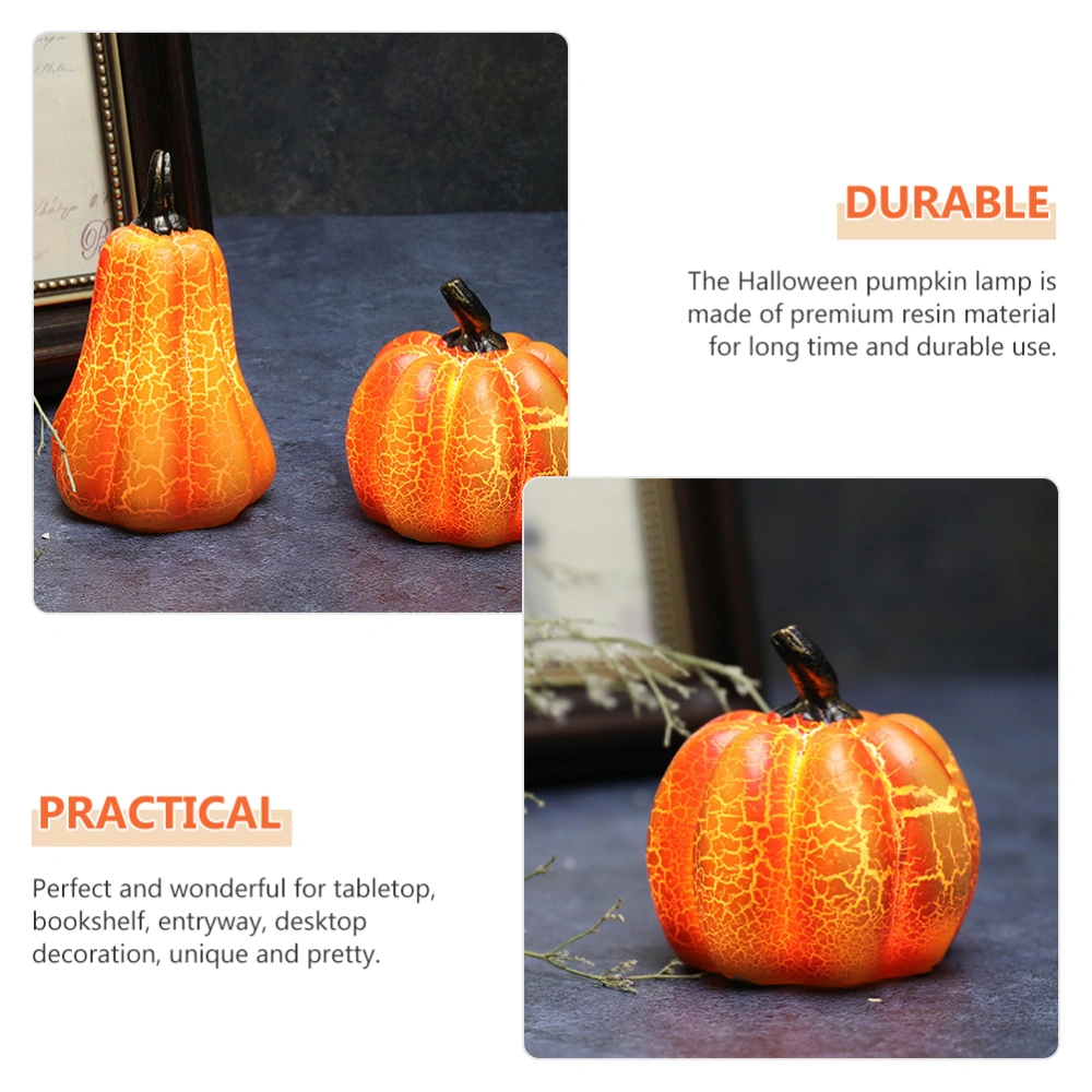 Halloween Resin Pumpkin Light LED Light Up Resin Pumpkin Lamp for Home Decor