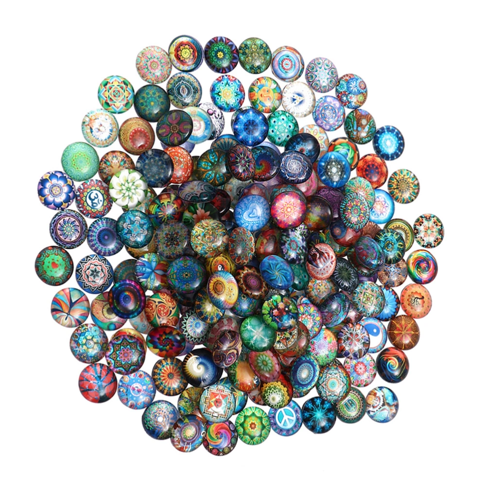 50pcs Round Glass Patches Jewelry Crafts Gemstone Patches DIY Keychain Materials