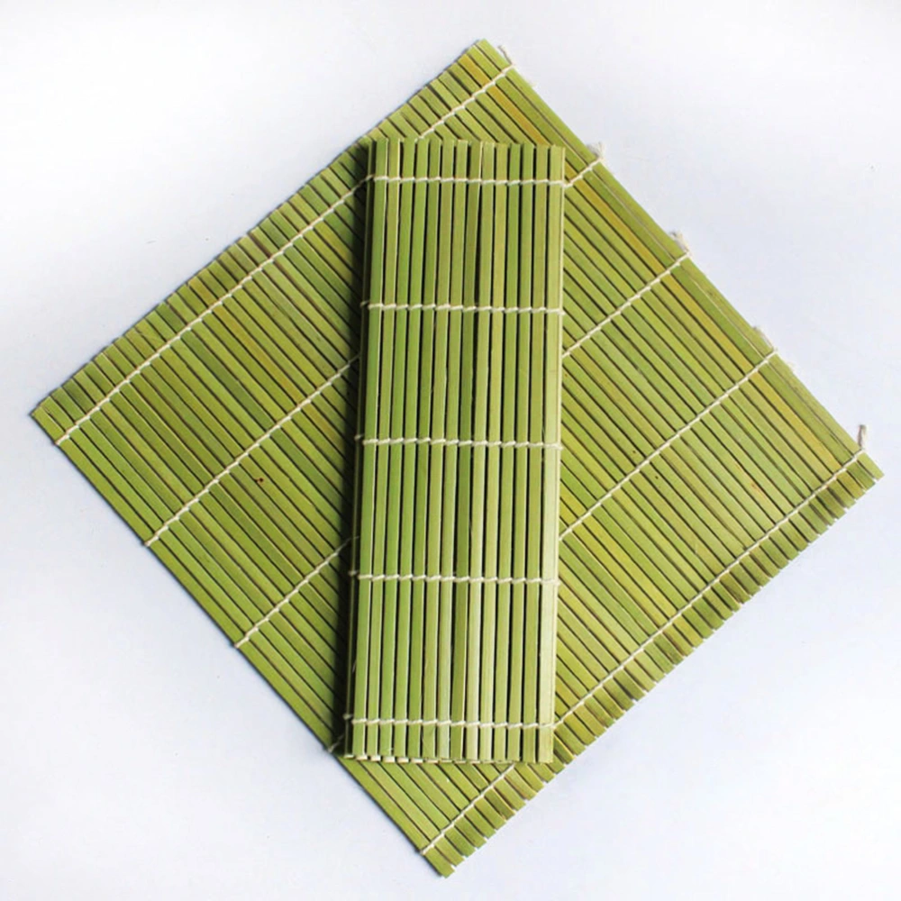 1pc Bamboo Sushi Making Curtain Sushi Rolling Mat Sushi Making Tool for Home Restaurant 24x24cm(Green)