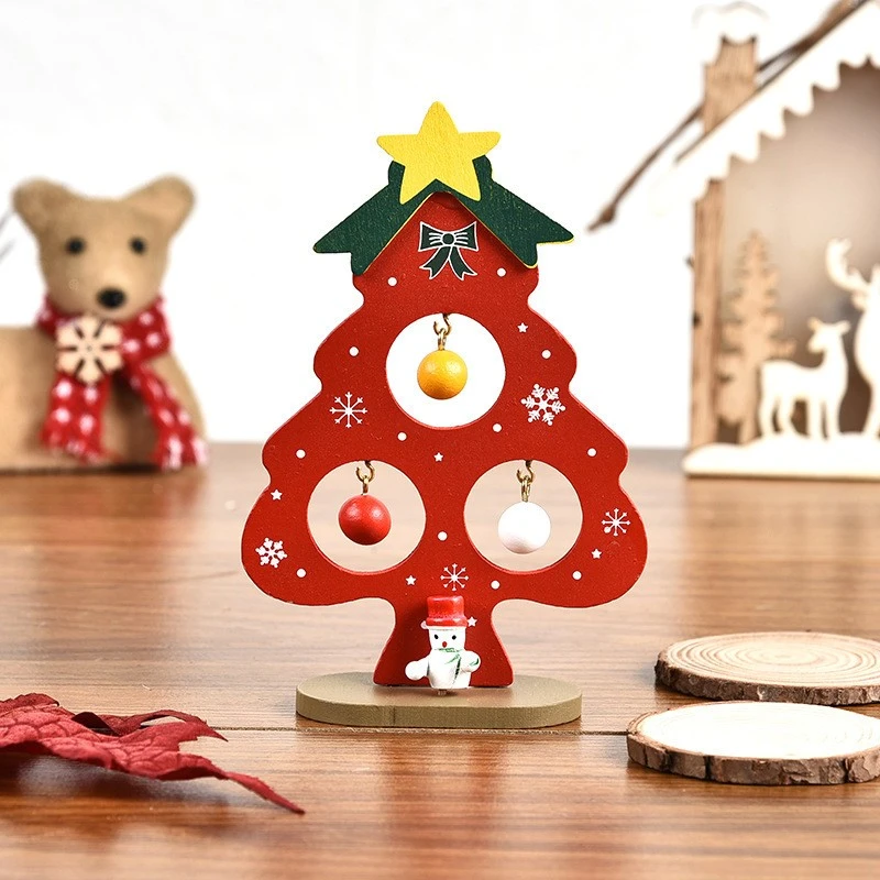 Wooden Christmas Tree Ornament Desktop Xmas Tree Ornament Festival Decoration