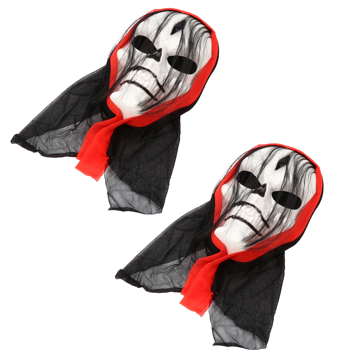2pcs Horror Face Mask Halloween Face Cover Dress-Up Mask Performance Face Mask