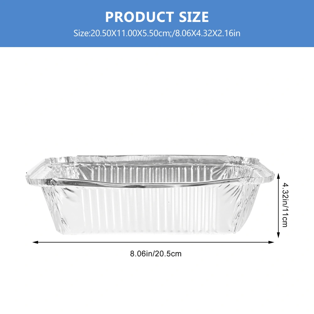 25pcs Rectangular Household Thickening Disposable Heating Aluminum Foil Lunch Boxes Tin Foil Boxes