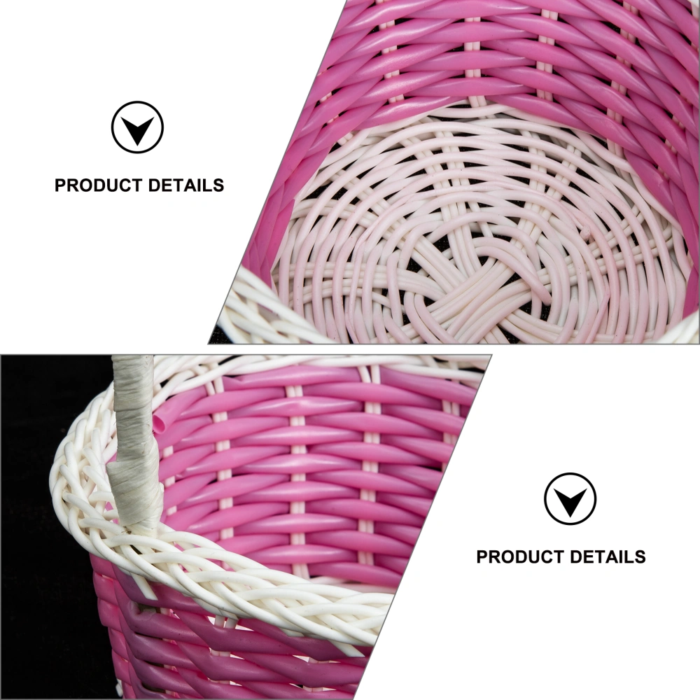 3Pcs Imitation Rattan Woven Easter Egg Basket Decorative Small Basket Organizer