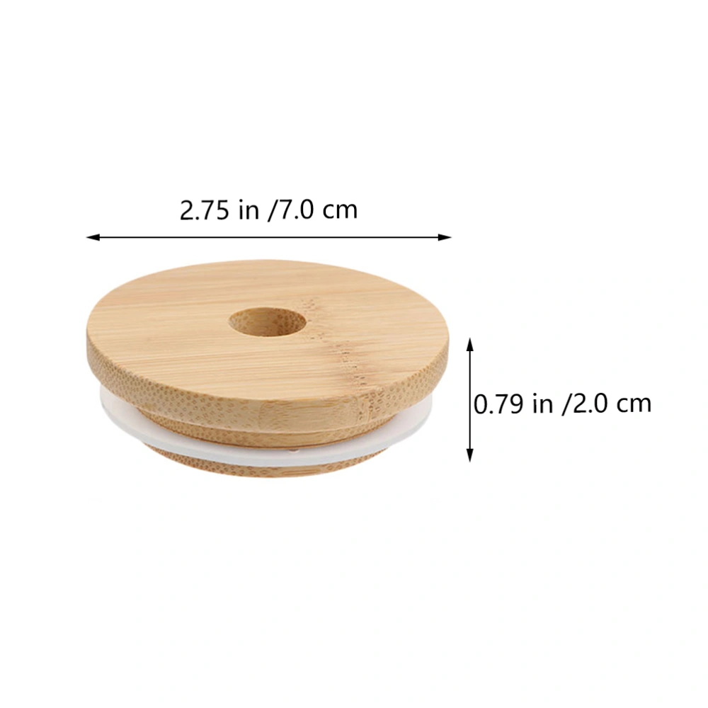 2pcs Mason Jar Bamboo Lids Glass Bottle Bamboo Lids Bamboo Sealing Covers